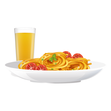 Spaghetti Pasta + Juice.